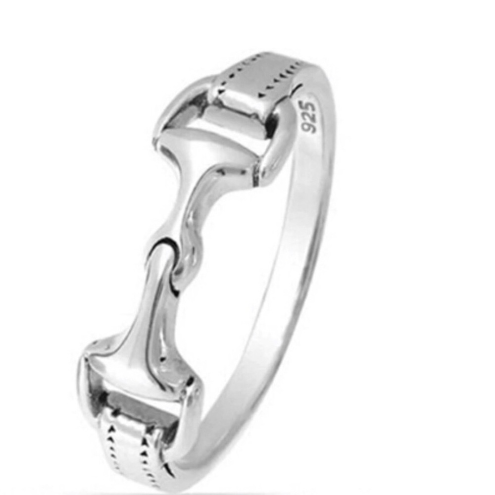 Dainty Sterling Silver Horse-Bit Ring, size 6, 7 or 8